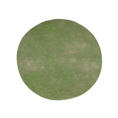 Breebe 50 Pack Disposable Olive Green Placemats, 13" Non-woven Mesh Fiber Round Table Mats For Dining & Eve