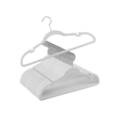 Breebe 50-pack Velvet Hangers White In Gray