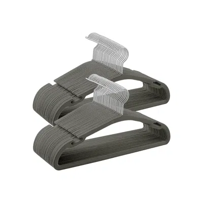Breebe 50‑pack Velvet Non‑slip Hangers 17"w X 8.3"h In Gray