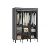 Breebe 51.2 Inch Wardrobe Closet With 3 Hanging Rails And 6 Shelves In Gray