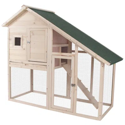 Breebe 55 Inch Wooden Rabbit Hutch 2-level Small Animal Cage In Multi