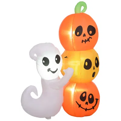 Breebe 5ft Inflatable Halloween Ghost And Pumpkin Led Yard Decor In Multi