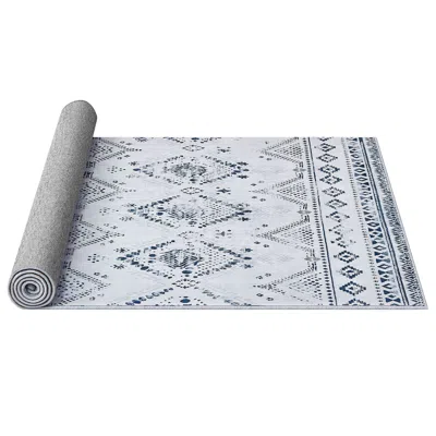 Breebe 5'w X 7'l Rug For Home Bedroom Living Boho Style In Blue