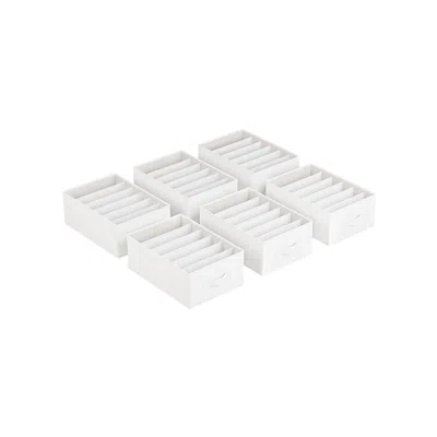 Breebe 6-compartment Clothes Drawer Organizers Set Of 6 Cloud White In Neutral