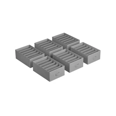 Breebe 6-compartment Clothes Drawer Organizers Set Of 6 Dove Gray
