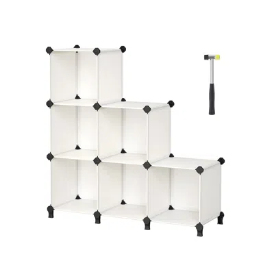 Breebe 6 Cube Diy Storage Organizer With Feet Cream White