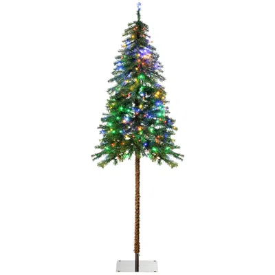 Breebe 6 Ft Prelit Artificial Christmas Tree Slim Pencil Design With Steel Base In Multi