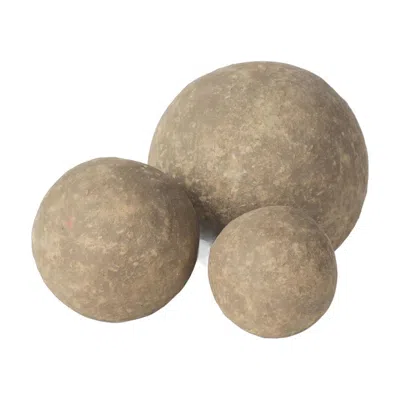 Breebe 6" Grey Paper Sphere Tabletop Sculpture In Brown