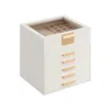 Breebe 6-layer Jewelry Box With Lid Cloud White And Gold Color
