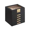 Breebe 6-layer Jewelry Box With Lid Graphite Black And Gold Color