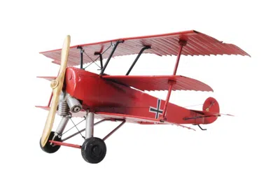 Breebe 6" Red Metal Hand Painted Model Airplane