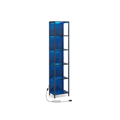 Breebe 6-tier Led Bookshelf In Blue