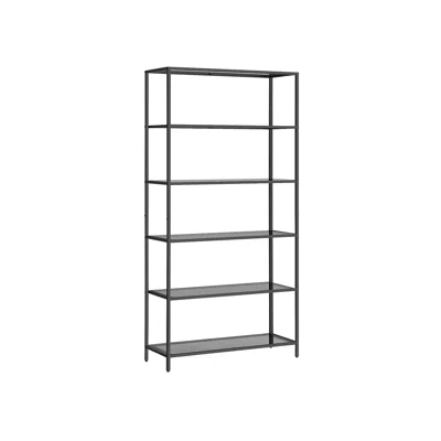 Breebe 6-tier Shelving Unit Ink Black And Slate Gray