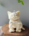 Breebe 6" Unscented Dimensional Cat Candle In White
