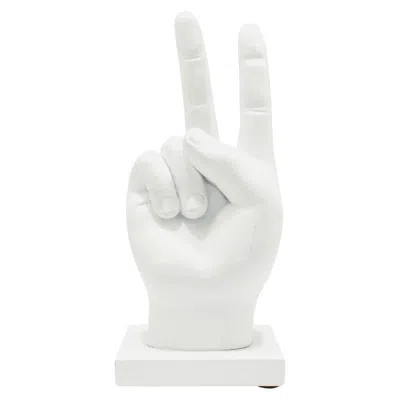 Breebe 6" White Resin Hand Tabletop Sculpture