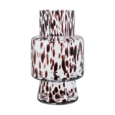 Breebe 6 X 10" Clear Glass Accent Vase With Artistic Amber Spots In Brown