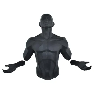 Breebe 6" X 4" Black Resin Bursting Man Hanging Dimensional Sculpture