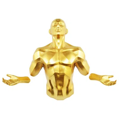 Breebe 6" X 4" Gold Resin Bursting Man Hanging Dimensional Sculpture