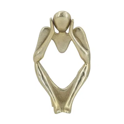 Breebe 6 X 4 X 11" Abstract Aluminum Human Figurine In Gold