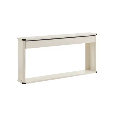 Breebe 63 Inches Console Table With 3 Drawers In Neutral