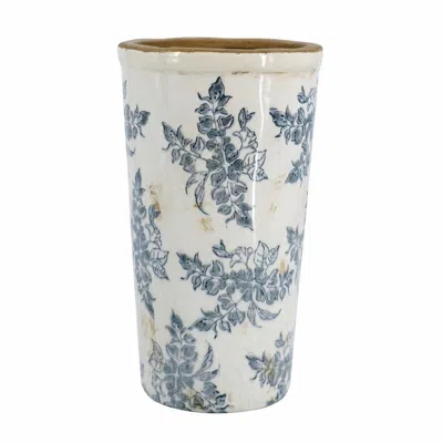 Breebe 6.9 X 6.9 X 12" Flower Vase With Wide Mouth In Blue