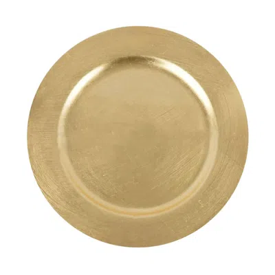 Breebe 6-pack Acrylic Round Charger Plates 13" In Metallic Gold, Dinner Party Decor Charger Tableware