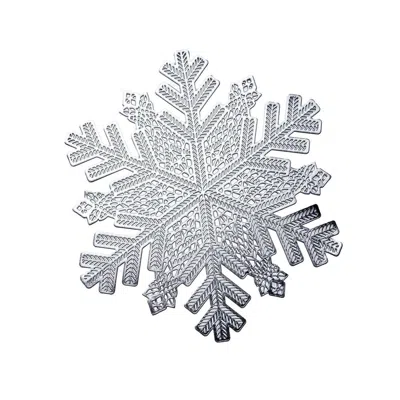 Breebe 6-pack Dining Table Mats Snowflake Design Silver - Vinyl Non-slip Surface For Winter Decor 18" In Gray