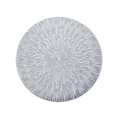 Breebe 6-pack Dining Table Mats Spiked Design Silver - Vinyl Non-slip Surface With Modern Appeal 15" In Gray