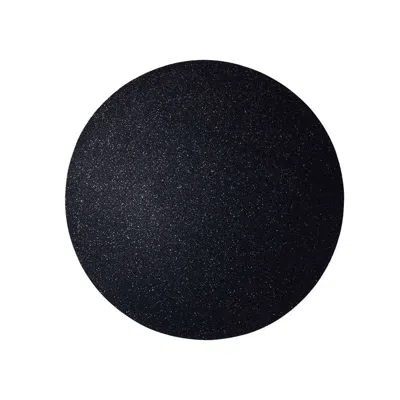 Breebe 6-pack Placemats Glitter Design Black Sparkle Round - Non-slip Decorative Dining Table Mats 13"