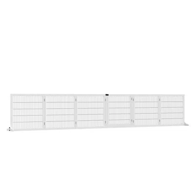 Breebe 6-panel Folding Dog Safety Barrier With Support Feet For Small & Medium Dogs In White