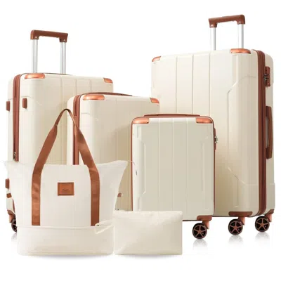 Breebe 6-piece Hardshell Luggage Set, Expandable Lightweight Suitcases With Dual Wheels And Tsa Lock For Me