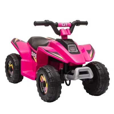 Breebe 6v Kids Atv 4-wheeler Ride On Car, Electric Motorized Quad Battery Powered Vehicle With Forward/reve In Pink