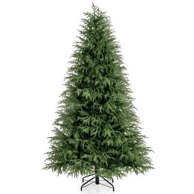 Breebe 7 Feet Pre-lit Artificial Christmas Tree Hinged Faux Xmas Tree With Soft Branch Tips In Green
