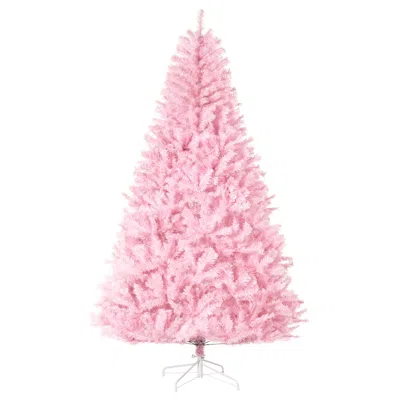 Breebe 7 Ft Artificial Christmas Tree With Auto Open Design And Metal Stand In Pink