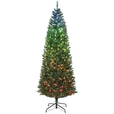 Breebe 7 Ft Artificial Christmas Tree With Synchronized Lights And Timer In Green