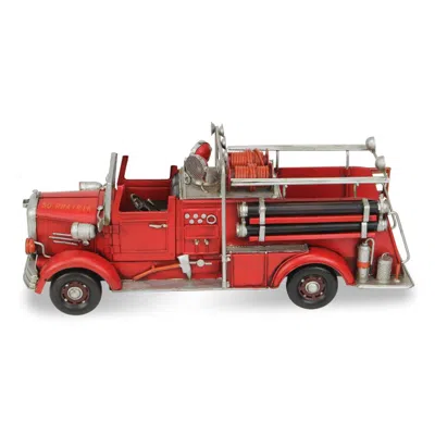 Breebe 7" Red Metal Hand Painted Truck Figurine