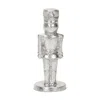 Breebe 6" Silver Cast Iron Christmas Nutcracker Hand Painted Figurine In Silver