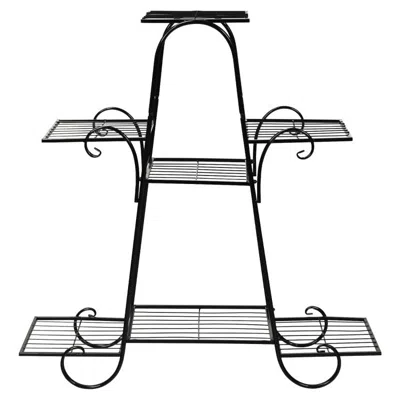 Breebe 7 Tier Metal Patio Plant Stand In Black