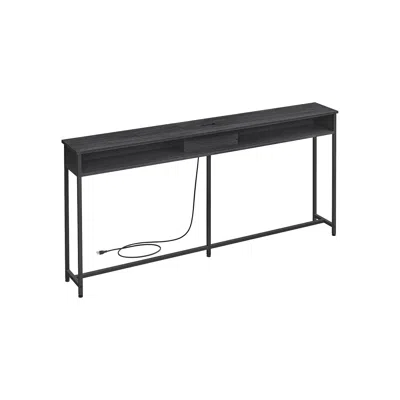 Breebe 70 Inch Console Table With Outlet And Shelves