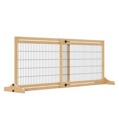 Breebe 71" W X 27.25" H Extra Wide Freestanding Pet Gate With Adjustable Length In Multi