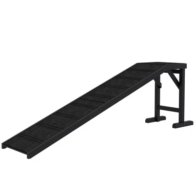 Breebe 74 Inch Pet Ramp For Dogs With Sturdy Platform And Anti-slip Surface In Black