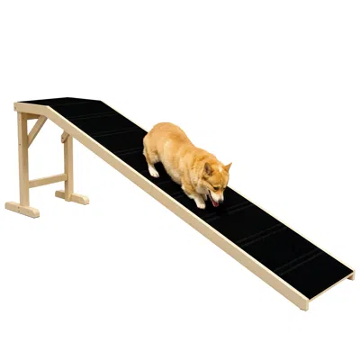 Breebe 74 Inch Pet Ramp For Dogs With Sturdy Platform And Grip Surface In Green
