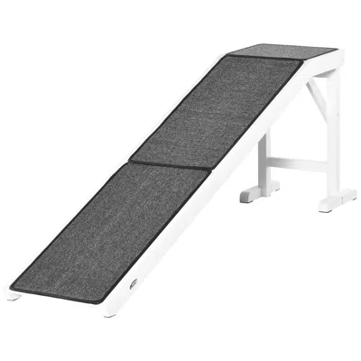 Breebe 74 Inch Pet Ramp For Dogs With Sturdy Platform And Grip Surface In White