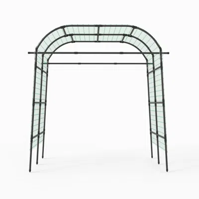 Breebe 7.5 Ft Tall Metal Garden Arch Trellis For Climbing Plants Outdoor In Black