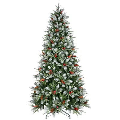 Breebe 7.5' White Full Pine Christmas Tree In Green