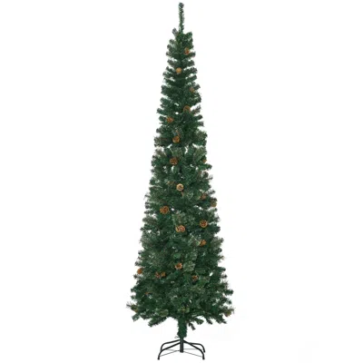 Breebe 7.5ft Artificial Christmas Tree With Metal Base And Realistic Branches In Green