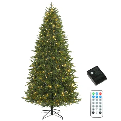 Breebe 7.5ft Prelit Nordmann Fir Christmas Tree With Dual Color Led Lights