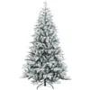 Breebe 7ft Artificial Flocked Christmas Tree With Hinged Branches In White