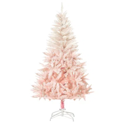 Breebe 7ft Artificial Spruce Christmas Tree With Realistic Branches In Pink