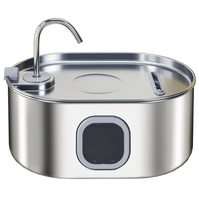 Breebe 7l Stainless Steel Cat Water Fountain With Filters And Ultra-quiet Pump In Silver